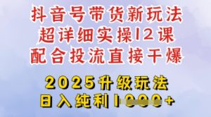 2025全新升级抖音带货玩法,一天纯利四位数,从剪辑到选品再到发布投流,超详细玩法揭秘-创新Ovo