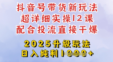 2025全新升级抖音带货玩法，一天纯利四位数，从剪辑到选品再到发布投流，超详细玩法揭秘-创新Ovo