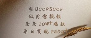 用DeepSeek做疗愈视频,条条10W+爆款,单日变现多张-创新Ovo
