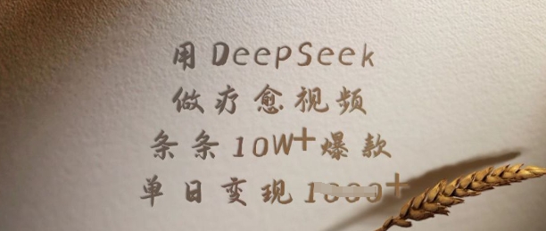 用DeepSeek做疗愈视频，条条10W+爆款，单日变现多张-创新Ovo