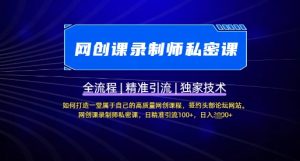 【网创课录制师私密课】如何打造一堂属于自己的高质量网创课程,网创课录制师私密课,日精准引流100+-创新Ovo