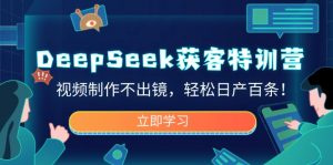 DeepSeek获客特训营，视频制作不出镜，轻松日产百条！-创新Ovo
