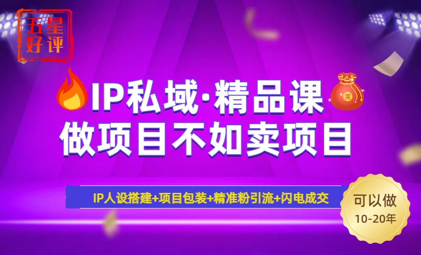 2025年“IP私域·密训精品课”，日赚3000+小白避坑年赚百万，暴力引流…-创新Ovo