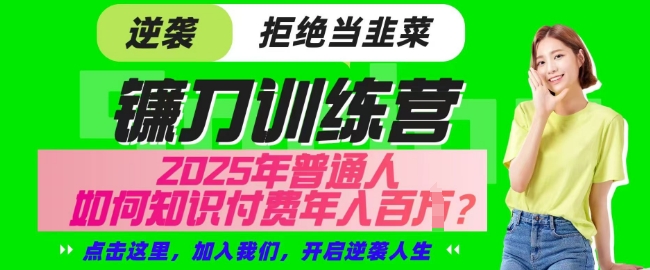 【网创项目终点站-镰刀训练营超级IP合伙人】25年普通人如何通过知识付费实现逆袭【揭秘】-创新Ovo