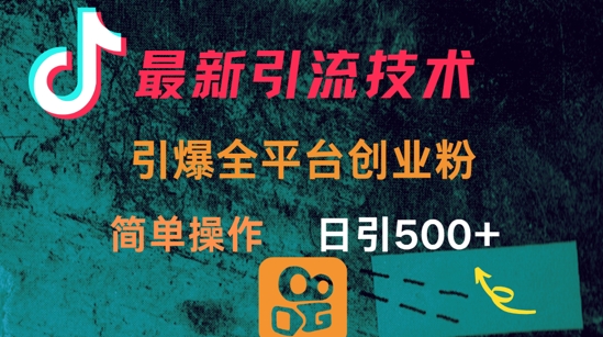 最新引流方法，引爆全平台的一个创业粉，简单操作日引300+-创新Ovo