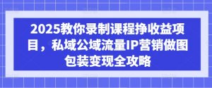 2025教你录制课程挣收益项目，私域公域流量IP营销做图包装变现全攻略-创新Ovo