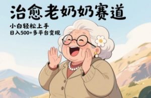 视频号治愈老奶奶赛道，小白轻松上手，日入多张，多平台变现-创新Ovo
