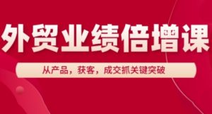外贸业绩倍增课,从产品,获客,成交抓关键突破-创新Ovo