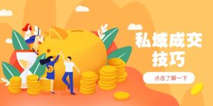 私域成交技巧，帮你从入门到精通，破解四大痛点，快速变现，轻松收钱-创新Ovo