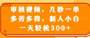 视频审核员，几秒一单，不限时间，不限地点，多做多得，新人小白一天轻松几张+【揭秘】-创新Ovo