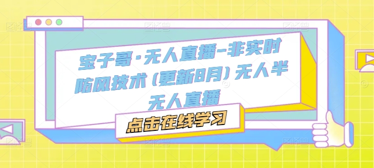 宝子哥·无人直播-非实时防风技术(更新25年5月)无人半无人直播-创新Ovo
