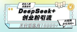 DeepSeek+创业粉精准引流,全新分享课4.0玩法,AI矩阵日引300+,多种变现方式,稳定月入1W-创新Ovo