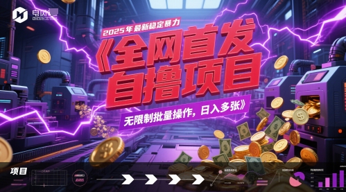 全网首发，2025年最新稳定暴力全自动自撸项目，无限制批量操作，日入多张【揭秘】-创新Ovo