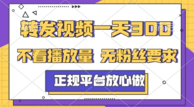 转发视频一天3张+，正规平台放心做，不看播放量，不看粉丝量，一个任务几分钟完成【揭秘】-创新Ovo