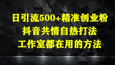 日引流500+精准创业粉，抖音共情自热打法，工作室都在用的方法-创新Ovo