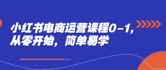小红书电商运营课程0-1，从零开始，简单易学-创新Ovo