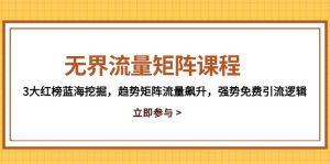 无界流量矩阵课程,3大红榜蓝海挖掘,趋势矩阵流量飙升,强势免费引流逻辑-创新Ovo