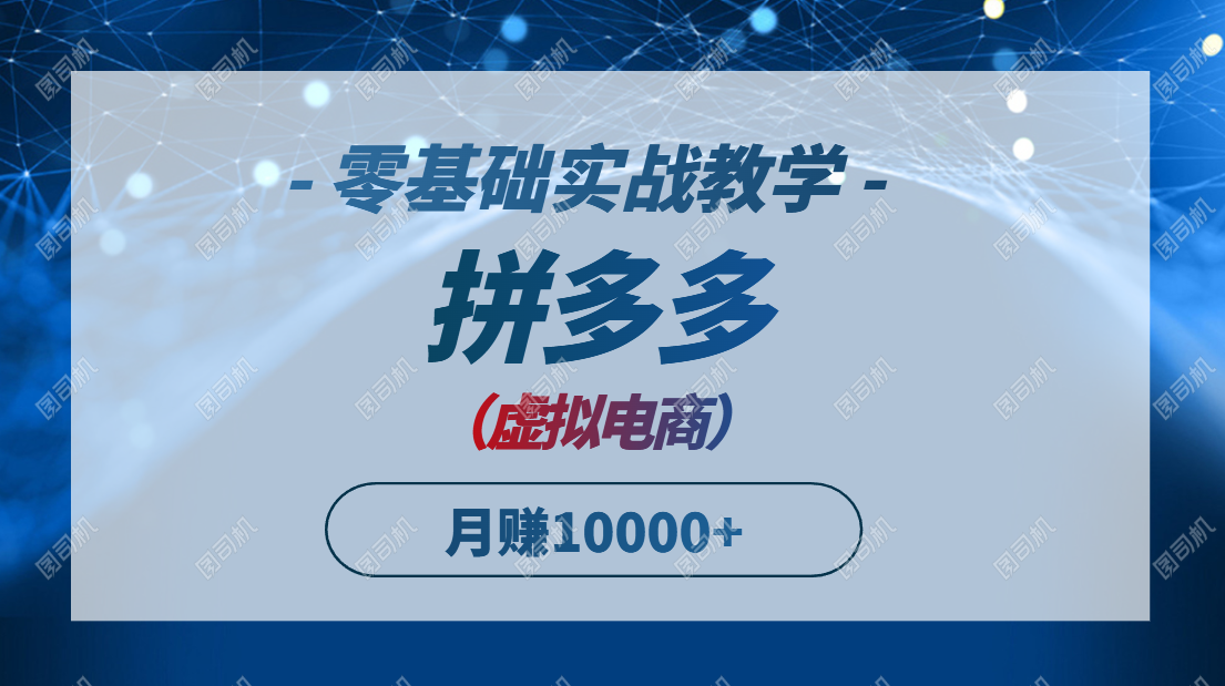 拼多多虚拟电商，零基础实战教学，快速打爆商品，新手也能月入10000+-创新Ovo