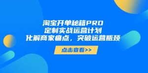 淘宝开单秘籍PRO，定制实战运营计划，化解商家痛点，突破运营瓶颈-创新Ovo
