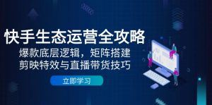 快手生态运营全攻略:爆款底层逻辑,矩阵搭建,剪映特效与直播带货技巧-创新Ovo