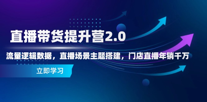 直播带货提升营2.0：流量逻辑数据，直播场景主题搭建，门店直播年销千万-创新Ovo