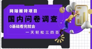 网创搬砖项目，国内问卷调查，0基础看完就会 一天轻松三四张，靠谱副业干就完了【揭秘】-创新Ovo