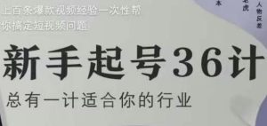 新手起号36计2.0,四年行业沉淀,上百条爆款视频经验一次性帮你搞定短视频问题-创新Ovo