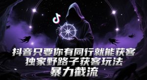 抖音只要你有同行就能获客，独家野路子获客玩法，暴力截流【揭秘】-创新Ovo