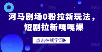 河马剧场0粉拉新玩法，短剧拉新嘎嘎爆-创新Ovo