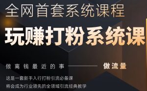 2025行业首套全网全域打粉系统神课,做流量做离钱最近的事,一套新手入行打粉引流必备课-创新Ovo