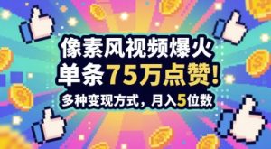 3分钟做出孤独感拉满的素风插画视频,单条点赞75W,谁发谁火系列,多种变现方式,月入5位数-创新Ovo