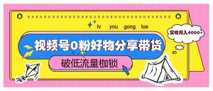 视频号0粉好物分享带货,突破低流量枷锁,实现月入4000+-创新Ovo