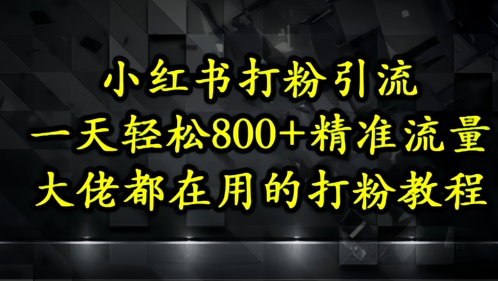 小红书打粉引流，一天轻松500+精准流量，大佬都在用的打粉教程-创新Ovo