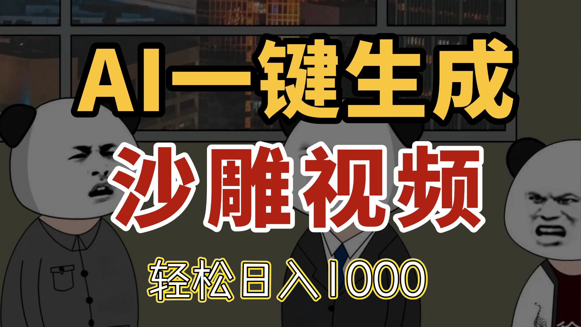 AI一键生成沙雕视频，一条视频千万播放，轻松日入1000-创新Ovo