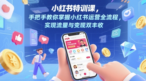 小红书特训课，手把手教你掌握小红书运营全流程，实现流量与变现双丰收-创新Ovo