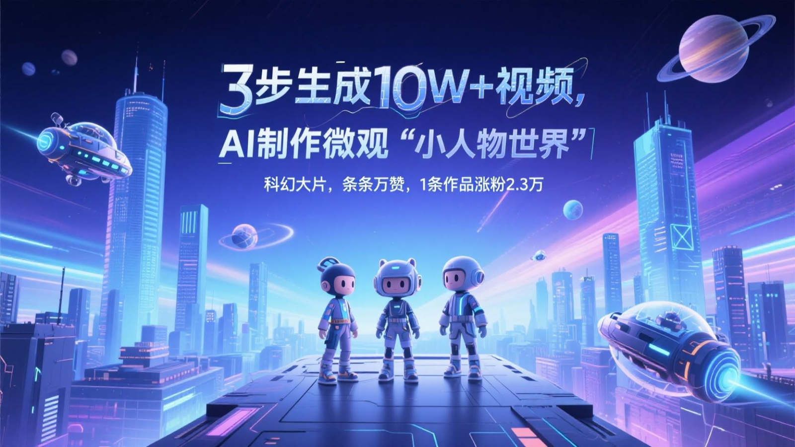 三步生成10W+视频，AI制作微观“小人物世界”科幻大片，条条万赞，1条作品涨粉2.3万-创新Ovo