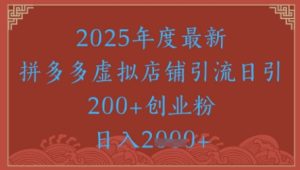 绝密引流秘籍,拼多多虚拟店铺引流,日引500+-创新Ovo