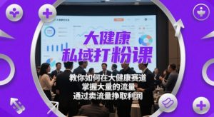 大健康私域打粉课,教你如何在大健康赛道,掌握大量的流量,通过卖流量挣取利润-创新Ovo