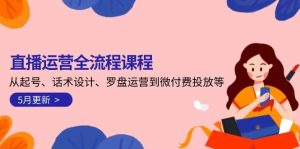 直播运营全流程课程-5月更新:从起号、话术设计、罗盘运营到微付费投放等-创新Ovo