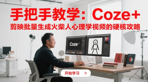 手把手教学：Coze + 剪映批量生成火柴人心理学视频的硬核攻略-创新Ovo