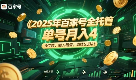 2025年百家号全托管，单号月入4-5位数，懒人福音，纯挂G玩法【揭秘】-创新Ovo