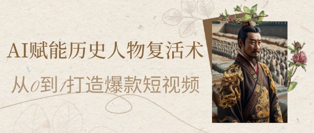AI赋能历史人物复活术：从0到1打造爆款短视频，7天涨粉10W，小白也能月入过1W-创新Ovo