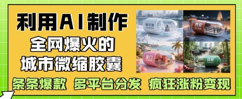 利用AI制作全网爆火的城市微缩胶囊，条条爆款， 多平台分发，疯狂涨粉变现-创新Ovo