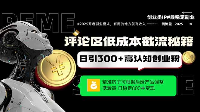 评论区低成本引流秘籍，精准钩子直击用户，单账号日增300+创业粉，日稳…-创新Ovo