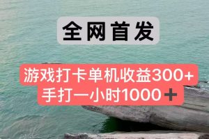 全网首发游戏打卡手打一小时1000+ 单机收益300+ 不是市面上的战神和a，全网独家脚本-创新Ovo
