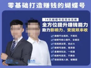 蝴蝶号专栏-视频号运营教程,零基础打造挣钱的蝴蝶号,14天蝴蝶号变现全攻略-创新Ovo