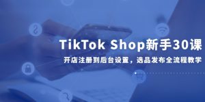 TikTok Shop新手30课，开店注册到后台设置，选品发布全流程教学-创新Ovo