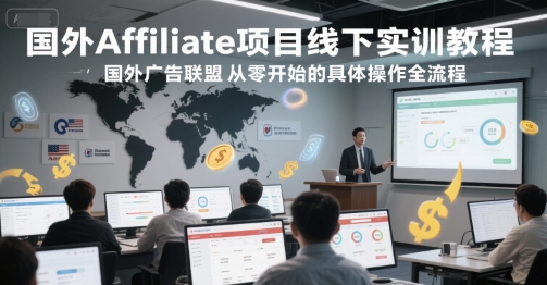 国外Affiliate项目线下实训教程，国外广告联盟从零开始的具体操作全流程-创新Ovo