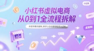 小红书虚拟电商从0到1全流程拆解，手把手教你复制，新手小白也能轻松月入过W-创新Ovo