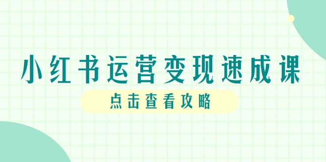 小红书运营变现速成课，账号搭建到暴力起号，个人IP全流程指南-创新Ovo